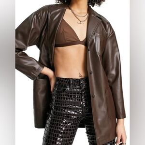 Topshop Women's Brown Jacket